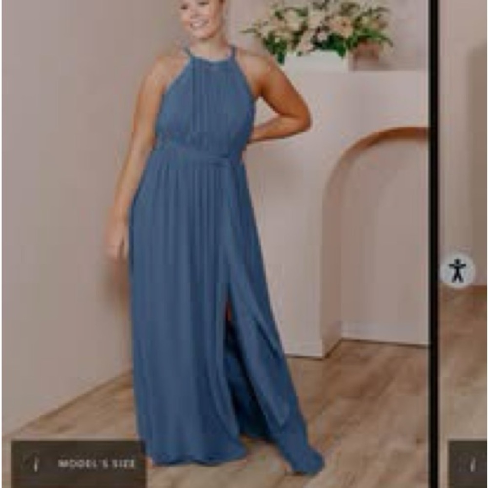 Revelry Blue Halter Maxi Dress